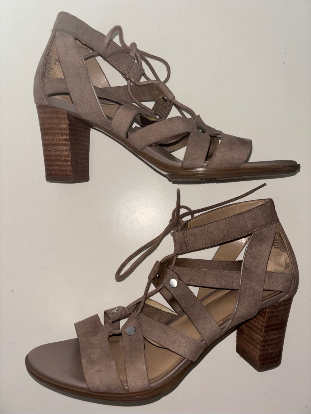 Naturalizer Gladiator Heels Taupe 8.5
